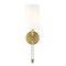 Z-Lite Mila 1 Light Wall Sconce, Rubbed Brass & White 808-1S-RB-WH - alternate 4